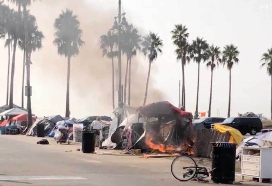 Arson at Venice Beach Homeless Encampment Yo! Venice!